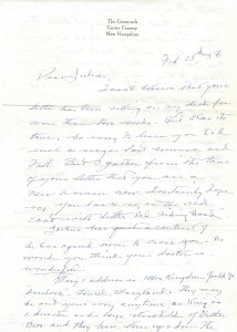 Feb. 25, 1956 Letter from H W Thorne to Julia Marks 1