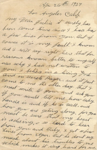 Letter from Mother Laird to Julia